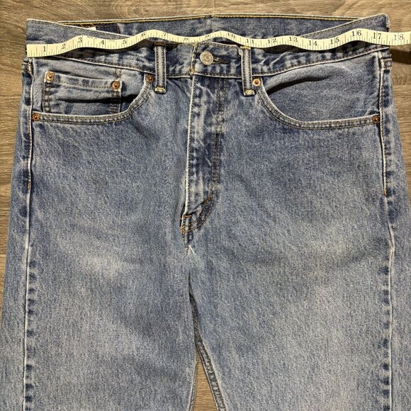 Levis 505 Mens Straight Leg Jeans W34 L30 Medium Wash Denim Regular Fit - Picture 5 of 12